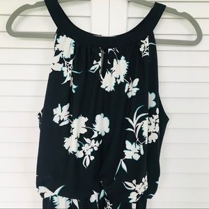 Knapp Studio Black Halter Style Floral Dress Sz L